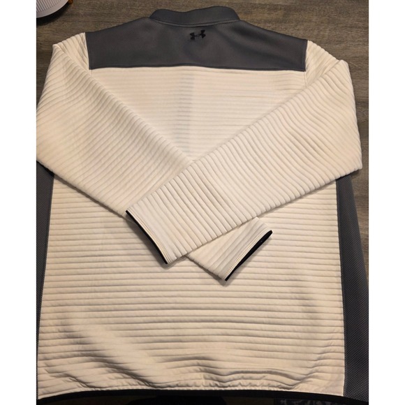 Under Armour ColdGear Golf Pullover White Grey 1/4 Zip Loose Fit Sz XL - Picture 2 of 8